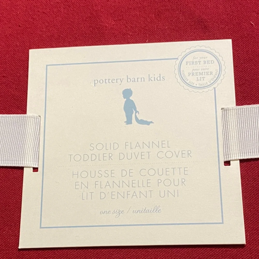 Pottery Barn Kids Solid Red Flannel Toddler Duvet Cover NWT